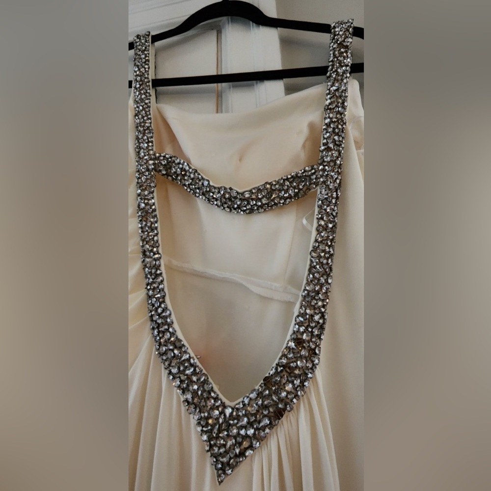Ivory gown with open back